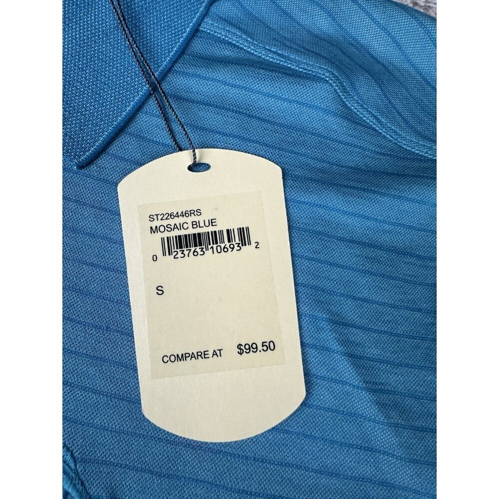 Tommy Bahama Men's S Paradiso Polo Shirt Mosaic Blue Striped NWT $99.50 - Picture 4 of 13